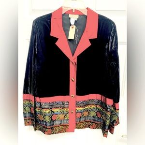 Coldwater Creek Velvet Jacket Blazer Size M